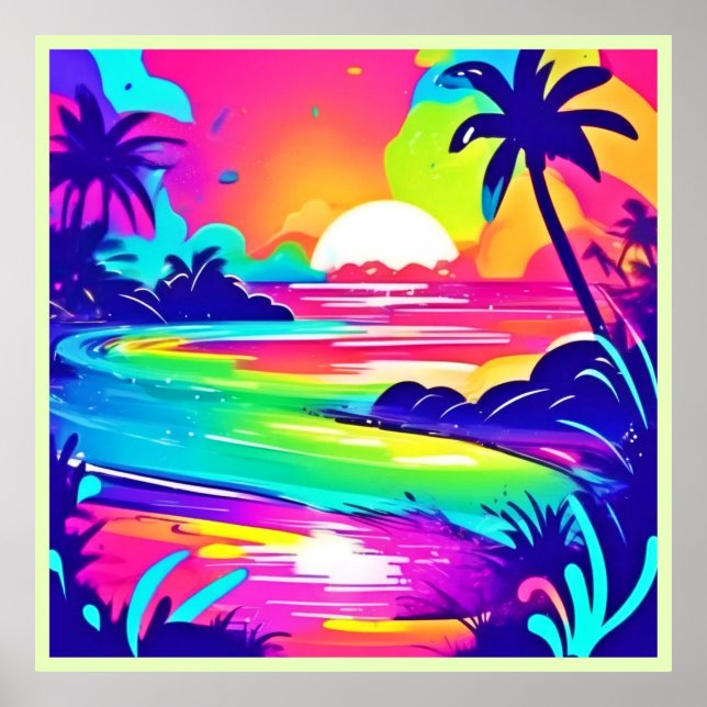 Poster Tropical Rainbow Beach Dream (Frente)
