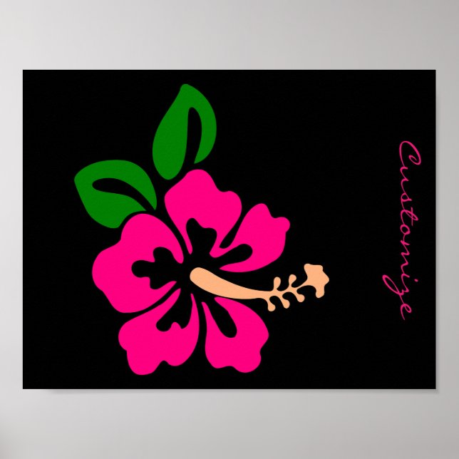 Poster Tropical Rosa Hibiscus Flower Thunder_Cove (Frente)