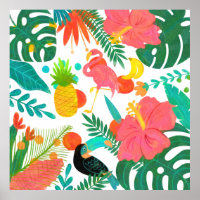 Tropical Vibes Folhas Florais Chic Verão