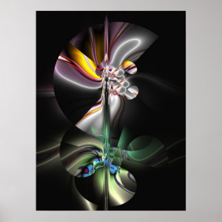 Póster Tropical Waterlily Noite Blooming