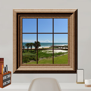 Poster Trópicos da praia das palmeiras da vista para o