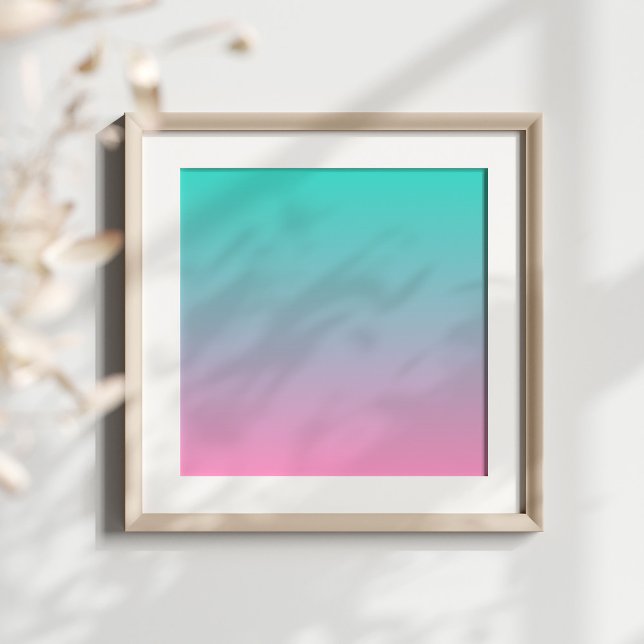 Poster Troquesa Rosa (Turquoise teal to pink gradient.)
