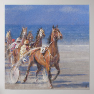 Póster Trotting races Lancieux Brittany 2014