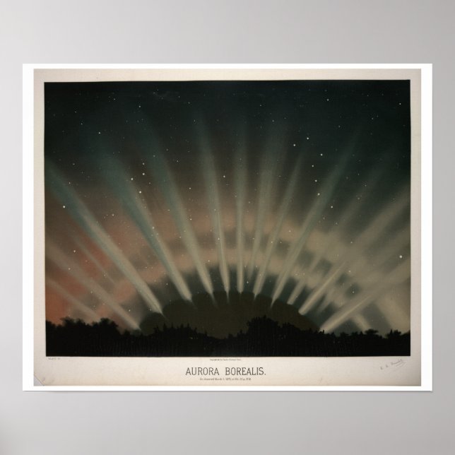Póster Trouvelot's Aurora Borealis (Frente)