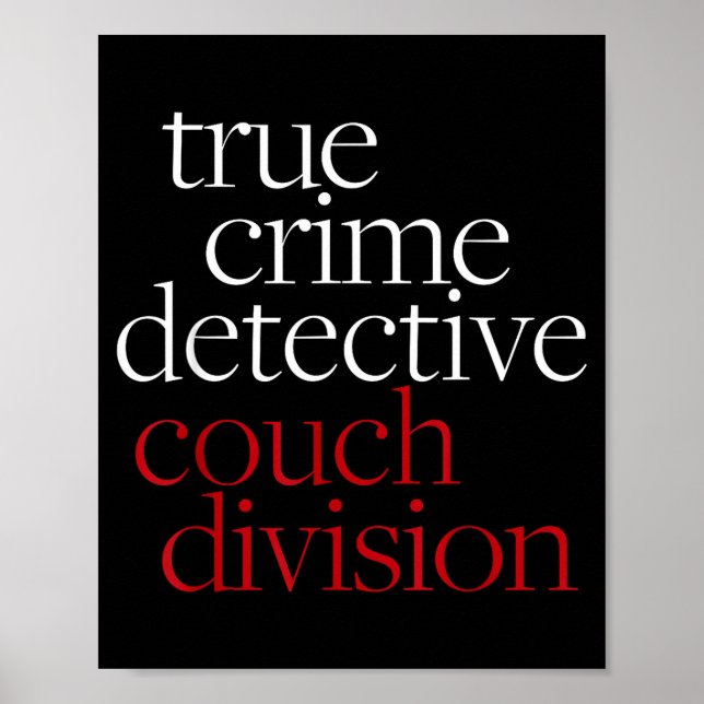 Poster True Crime Detective Couch Di Fun Crime Fan Introv (Frente)