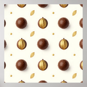 Poster Trufas de Chocolate de Luxo Padrão Sem Costura