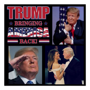 Póster Trump 2020 trazendo a América de volta