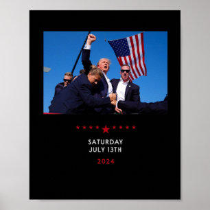 Poster Trump 2024 Atirando Em Trump Rally Na Pensilvânia