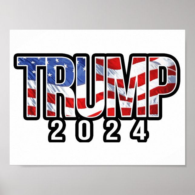 Poster Trump 2024 Cartas de Bloco Patriótico (Frente)