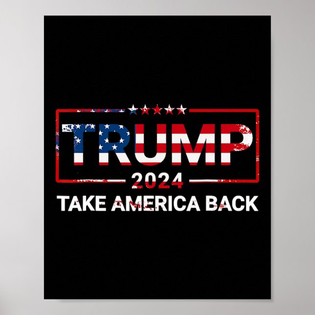 Poster Trump 2024 Devolva a América Bandeira dos EUA 4 de (Frente)