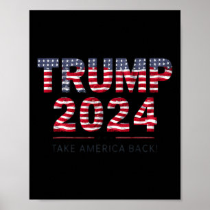 Poster Trump 2024 Devolve A América Bandeira Nos 4 De Jul