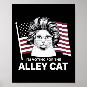 Poster Trump 2024 Estou votando no Gato de Rua Republican