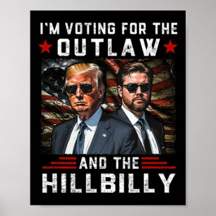Poster Trump 2024 Flag Outlaw Hillbilly J.d.vance 2024 Do