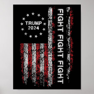Poster Trump 2024 Luta Contra A Luta - Presidente Trump