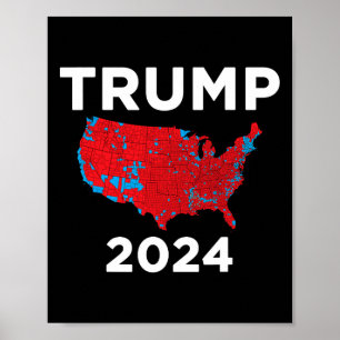 Poster Trump 2024 - Mapa exato dos resultados eleitorais