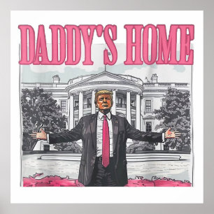 Poster Trump 2024 Pai Eleitoral Rosa