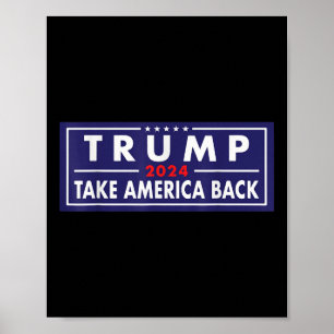 Poster Trump 2024 Retira a América das Eleições Patriótic