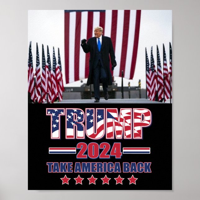 Poster Trump 2024 Retire a América (Frente)