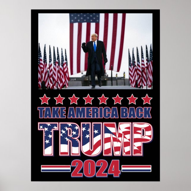 Poster Trump 2024 Retire a América (Frente)