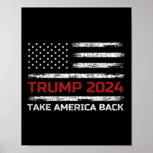 Poster Trump 2024 Retome A Eleição Americana Patriótica F