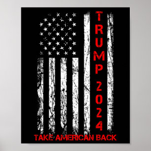 Poster Trump 2024 Retome A Eleição Americana Patriótica F