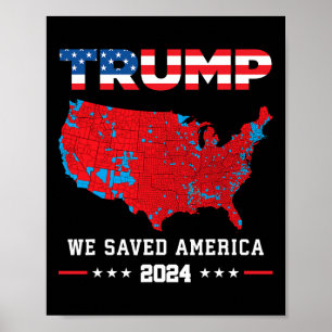 Poster Trump 2024 Salvamos Eleição Presidencial Americana