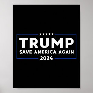 Poster Trump 2024 Salve a América novamente Trump