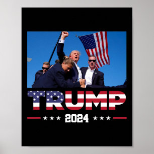 Poster Trump 2024 Sobreviveu A Tiro Na Manifestação Eleit