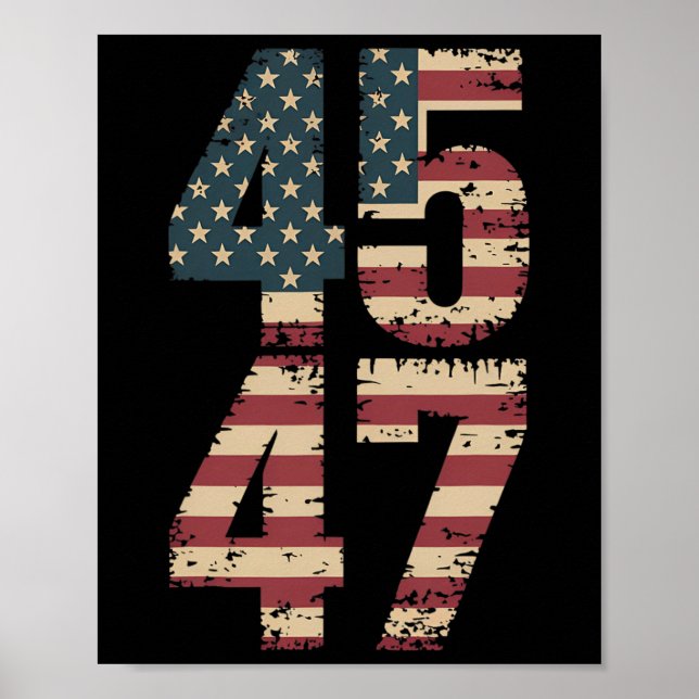 Poster Trump 2024 Vintage 45 47 (Frente)
