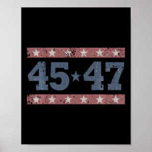 Poster Trump 2024 Vintage 45 47 America Flag Shirt For Wo
