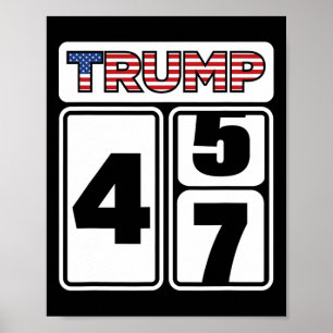Poster Trump 2025 Eleição 47 Vitória Vencer Presidente Po