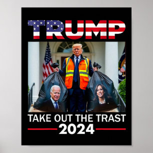 Poster Trump 2025 Tire o Lixo Engraçado Trump Lixo