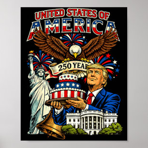 Poster Trump 250º aniversário da américa 250 anos 4 de