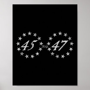 Poster Trump 45 47 Anel De Estrelas