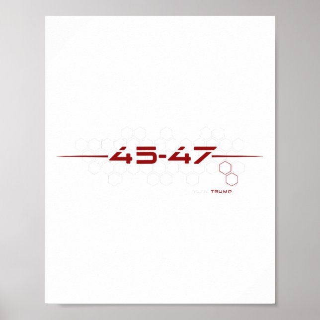 Poster Trump 45 47 Design Retro-Futurístico (Frente)