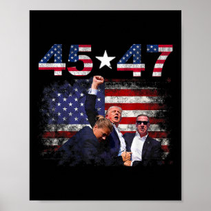 Poster Trump 45 47 Luta Contra A Inauguração Dia 202