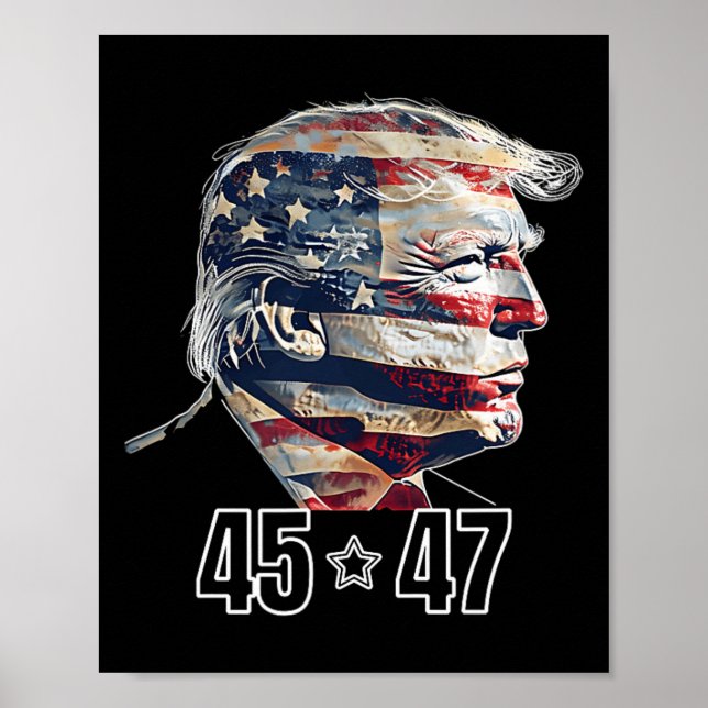 Poster Trump 45 47 Presidente Inaugurado (Frente)