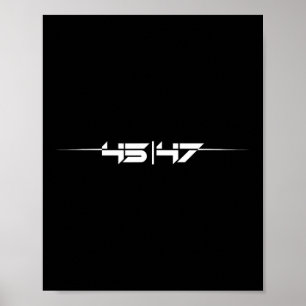 Poster Trump 45 47 Trump Retro-Futurística