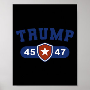 Poster Trump 45 E Trump 47 Excelente Americano