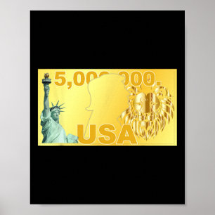 Poster Trump 5 Milhões de Dólares Rico Migrante Americano