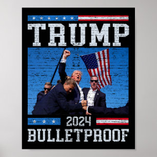 Poster Trump à prova de bala Luta Contra a Legenda do Pun