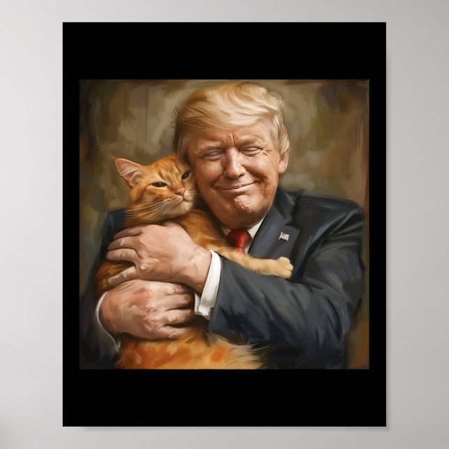 Poster Trump Abrindo Um Gato Laranja 2024 (Frente)