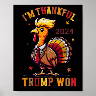 Poster Trump Ação de Graças - Estou grato Trump venceu 20