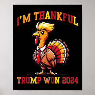 Poster Trump Ação de Graças Im Obrigado Trump Ganhou Tanq