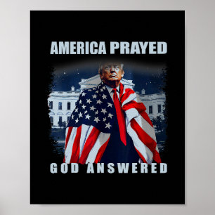 Poster Trump América Rezou Deus Respondeu
