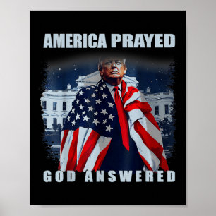 Poster Trump America Rezou Deus Respondeu
