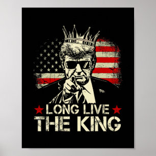 Poster Trump Antigo Viva o Rei Patriota Americano