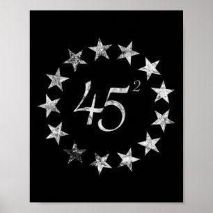 Poster Trump ao quadrado Betsy Ross Flag 2020 Segundo Man