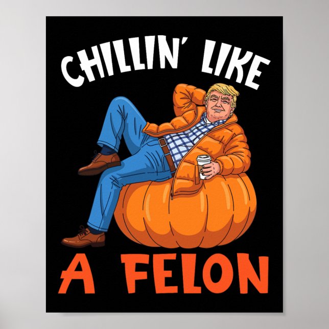 Poster Trump Bebe Café No Abóbora Relaxando Como Um Crimi (Frente)