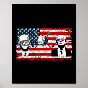 Poster Trump Biden Flag American Elections Presidencial D